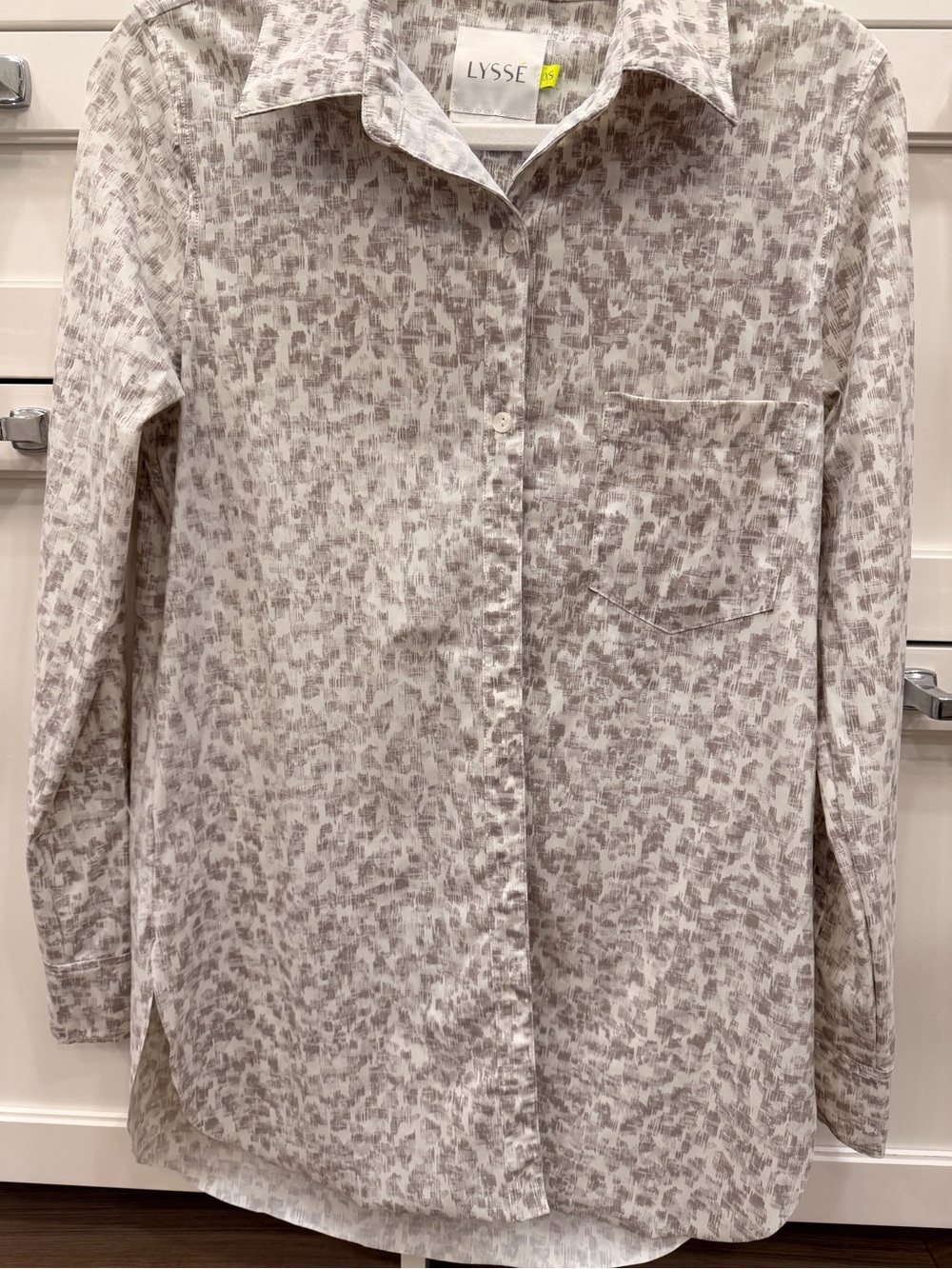 LYSSE Women’s Neutral Schiffer Button-Up Shirt XS
